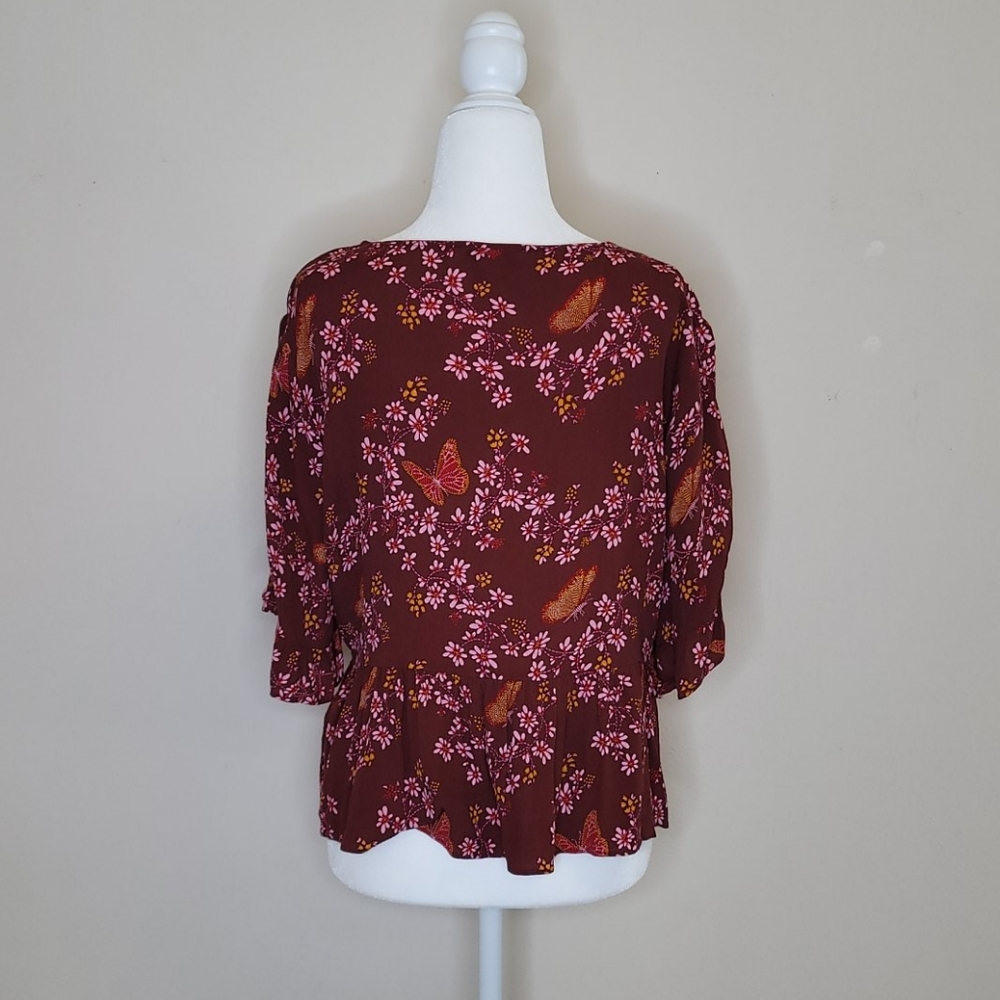 EUC Madewell Tie-Sleeve Wrap Top - Picture 9 of 12